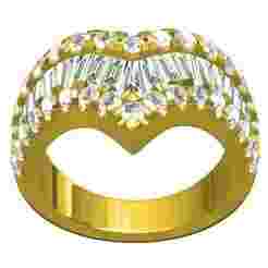 Round and Baguete Diamond Engagement Band