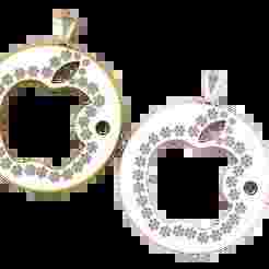 ROUND APPLE LOGO PENDANT 3d printable model