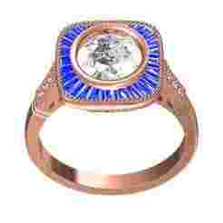 Round Diamond Bezel Set Cathedral Engagement Ring