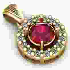 Royal Ruby Halo Pendant