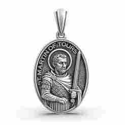 Saint Martin of Tours Medal with Sword and Roman Armor