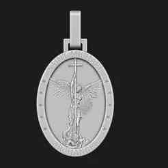 Saint Michael Archangel Pendant Oval