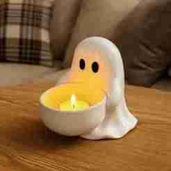 sculpture little ghost with bowl halloween decoration