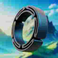Segmented Tech Ring - Futuristic 3D Print Ready Design 34
