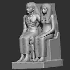 Sennefer and Senay Egyptian Statue 3D Printable Model 3D print model