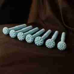 Set 8 Floral Stamps for Pointillism & Mandalas (Dot Painting) - Stamps for Clay/Fondant - 10-20 mm - Easy Printing