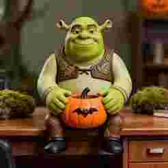 Shrek Halloween Figurine 3D Print STL - Pumpkin Collectible
