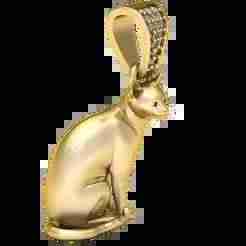 Sitting Cat Amulet Pendant 3D Printable Model