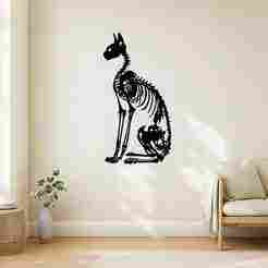 Skeleton Cat - Wall Art Multicolor