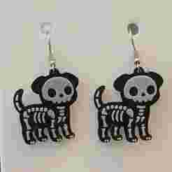 Skeleton Dog– Halloween Earring & Keychain STL