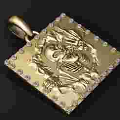 Skeleton Square Pendant 3D Printable Jewelry Model