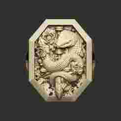 Snake ring design serpent python anaconda mamba poison pendant