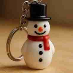 Snowman Keychain STL – Festive Winter Charm for 3D Printing