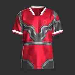 Soccer Red Sports Jersey-Home Kit | Marvelous / Clo3d / obj / fbx