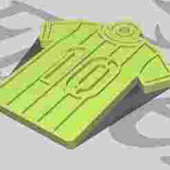 Soccer Shirt Key Ring with Number 10 - Customizable