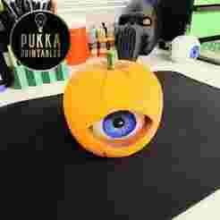 Spooky Spin-Kin  | Spinning Eyeball Pumpkin STL | Halloween Fidget Toy