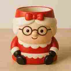 Sra Claus maceta, decoración, hogar, porta objetos, dulcero, recuerdos, posada,