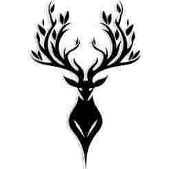 stag with antlers shaped like a tree 3 - 2D/3D Wall Art STL+SVG For CNC Router, Plasma, Waterjet, Laser & 3D Printer