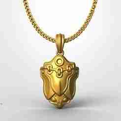 Steampunk Shield Pendant STL 3D Model for 3D Printing – One Inch Pendant