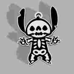 Stich Skeleton Key Ring - Lilo and Stich