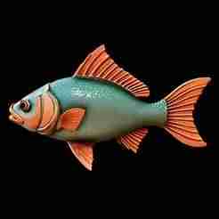 Stylized Bream Fish Relief