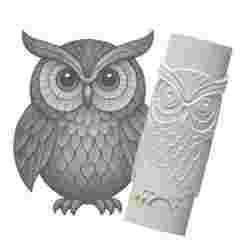 Stylized Owl | Embossed Roller for Clay | Woodland Animal 3D Print Design