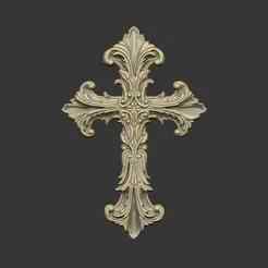 The cross design pattern leave floral church