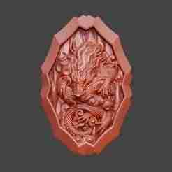 The dragon pendant design scales fire magma claws