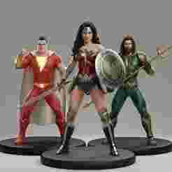 The heroes are united: Wonder Woman, Aquaman, and Shazam 3D model
