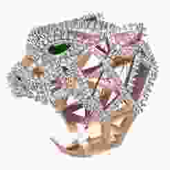 Tiger Head Diamond Hip Hop Ring