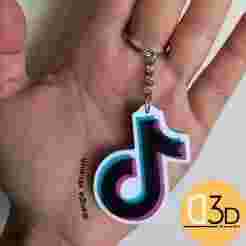 Tik tok - multicolor logo keychain