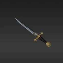 Tiny Heroic Sword Keyring Charm - Realistic Miniature Fantasy Weapon Replica 3D Print