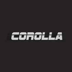 Toyota Corolla Car Decal - Sport Font Style | 3D Printable