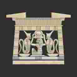 Treasure of Tutankhamun. Pectoral with snakes 3d printalbe model cnc
