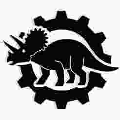 Triceratops walking inside a gear 3 - 2D/3D Wall Art STL+SVG For CNC Router, Plasma, Waterjet, Laser & 3D Printer