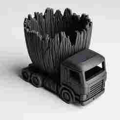 Truck Container Pot Holder – Decorative 3D Print Showpiece