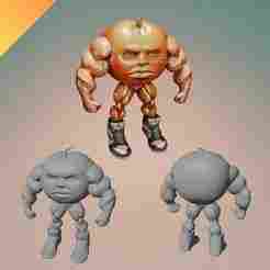 Udin Din Din Dun 3D Model STL – Muscular Fruit Meme Figure for 3D Printing Italian Brainrot Memecore