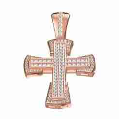 Unique Channel Set Diamond Cross Pendant