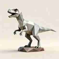 Velociraptor Low Poly 3D Model – Dinossauro STL
