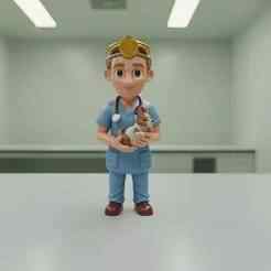 Veterinarian Cartoon Character 3D Printable Model