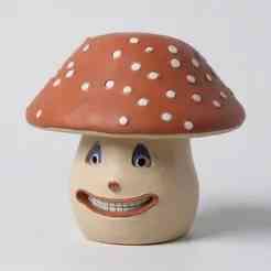 Vintage halloween mushroom bucket lantern