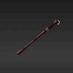 Vintage Style Magic Wand Replica Charm - Slender Tapered Fantasy Keychain