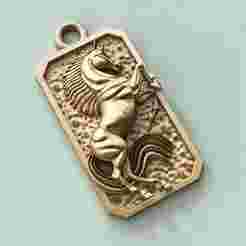 Warrior Horse Pendant - Warrior Horse Pendant ready for 3D printing