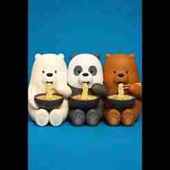 We Bare Bears eating Noodles