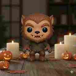 Werewolf Funko-Style 3D Model for Printing | Classic Horror Collectible Figure