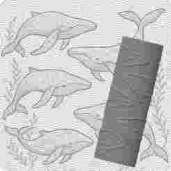 Whale Ocean Pattern | Embossed Pattern Roller for Clay | Decorative Whale 3D Print Design