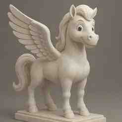 Whimsical Pegasus STL – Stylized Winged Horse Sculpture for 3D Printing