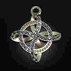 Witch Knot Pendant with Gemstones - 3D Jewelry Model