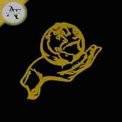 World on hand - Line Art - 2D Wall Art Decor