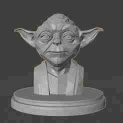 Yoda (Low-Poly) Bust - 3D Print Model (Star Wars Fan Art)
